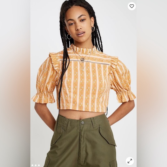 Urban Outfitters Tops - Urban Outfitters size L Prairie Ruffle Boxy Cropped Top